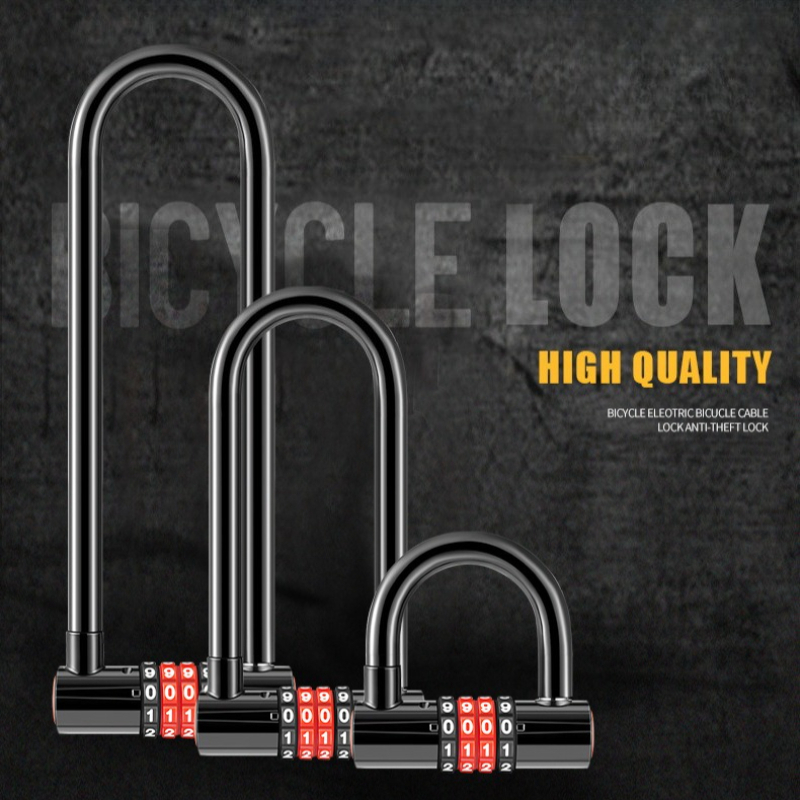 U Lock Heavy Duty - 185mm/173mm/50mm Extended U-shaped U-Lock Anti-theft Combination