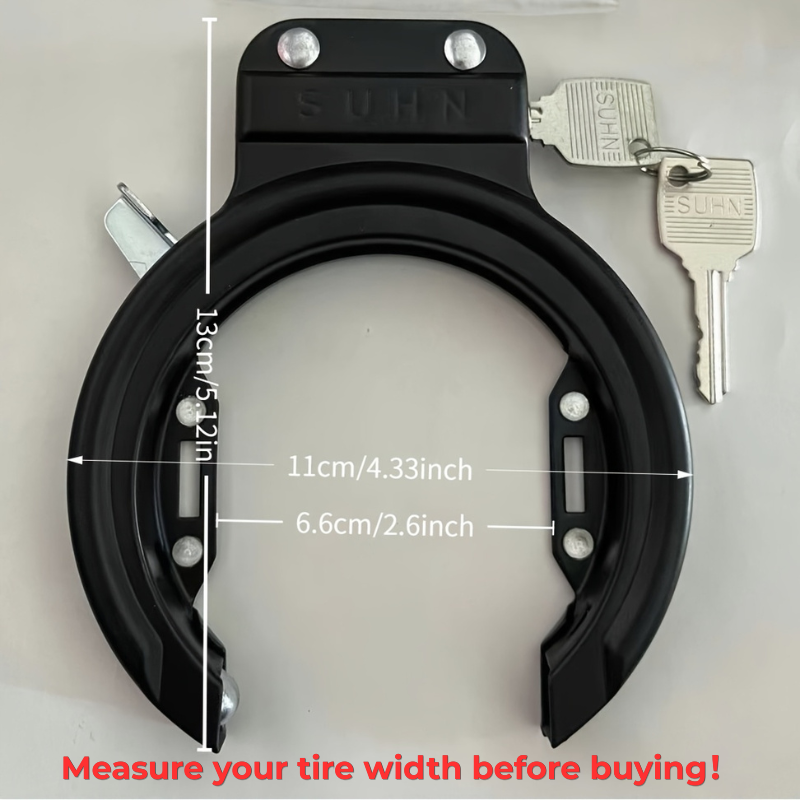 U Lock Heavy Duty - Outdoor Bicycle Horseshoe Lock - Fully
