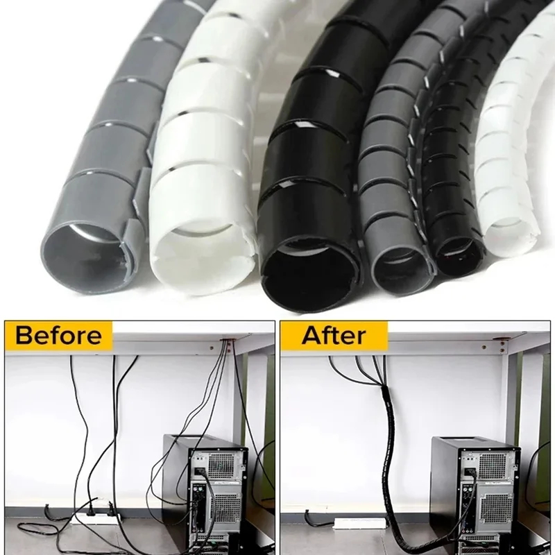 Cable Lock Flexible - 1/3pcs 2M Flexible Spiral Cable Wire