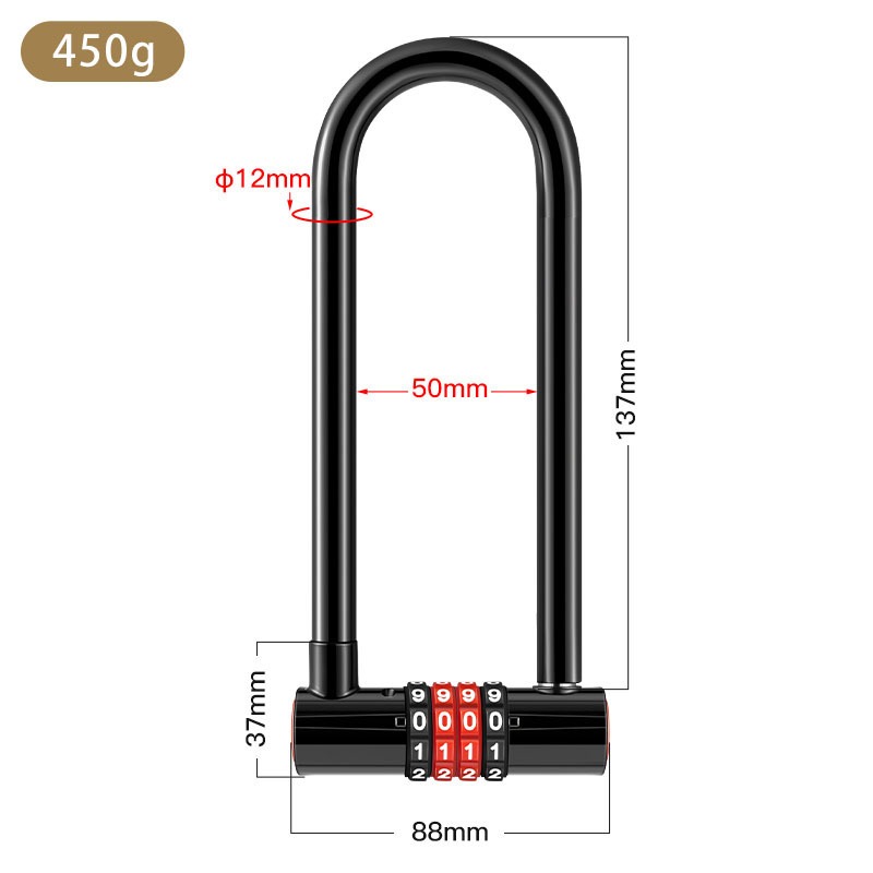 Extended U-shaped Anti-theft C - огляд і ціна U Lock Heavy Duty