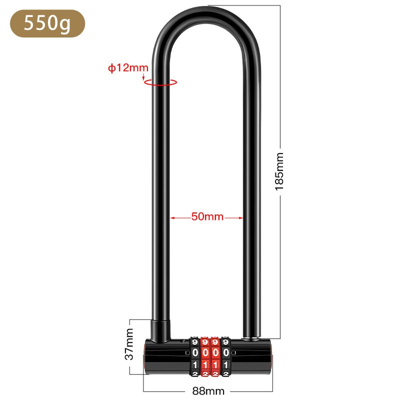 Extended U-shaped Anti-theft C - огляд і ціна U Lock Heavy Duty
